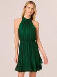 Adrianna By Adrianna Papell Metallic Halterneck Dress, Emerald Green