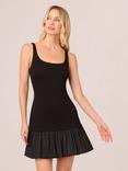 Aidan Mattox by Adrianna Papell Ponte Taffeta Flounce Dress, Black