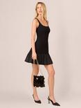 Aidan Mattox by Adrianna Papell Ponte Taffeta Flounce Dress, Black