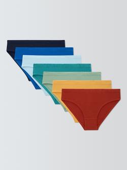 John Lewis Kids' Solid Colour Briefs, Pack of 7, Multi, Multi