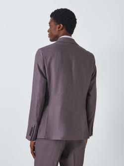 John Lewis Lenham Single Breasted Regular Fit Linen Suit Jacket - view 2, Purple