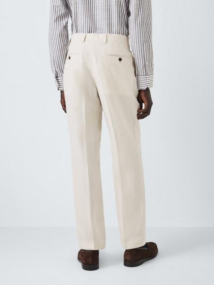 John Lewis Lenham Regular Fit Linen Suit Trousers - view 2, Stone