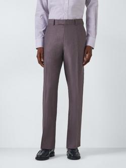 John Lewis Lenham Regular Fit Linen Suit Trousers, Purple