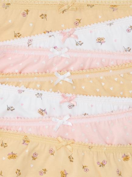 John Lewis Kids' Floral Print Briefs, Pack of 7, Multi - view 2, Multi