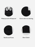 John Lewis Kids' Wind and Waterproof Ski Salopettes, Black