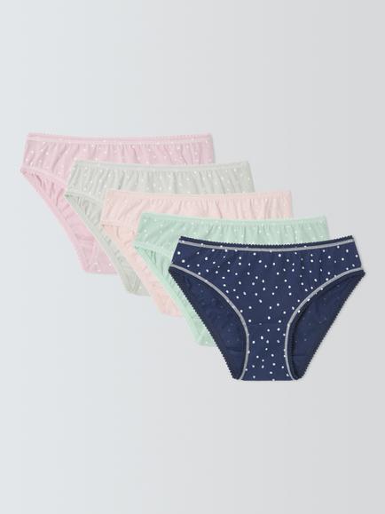 John Lewis Kids' Spot Briefs, Pack of 5, Multi, Multi
