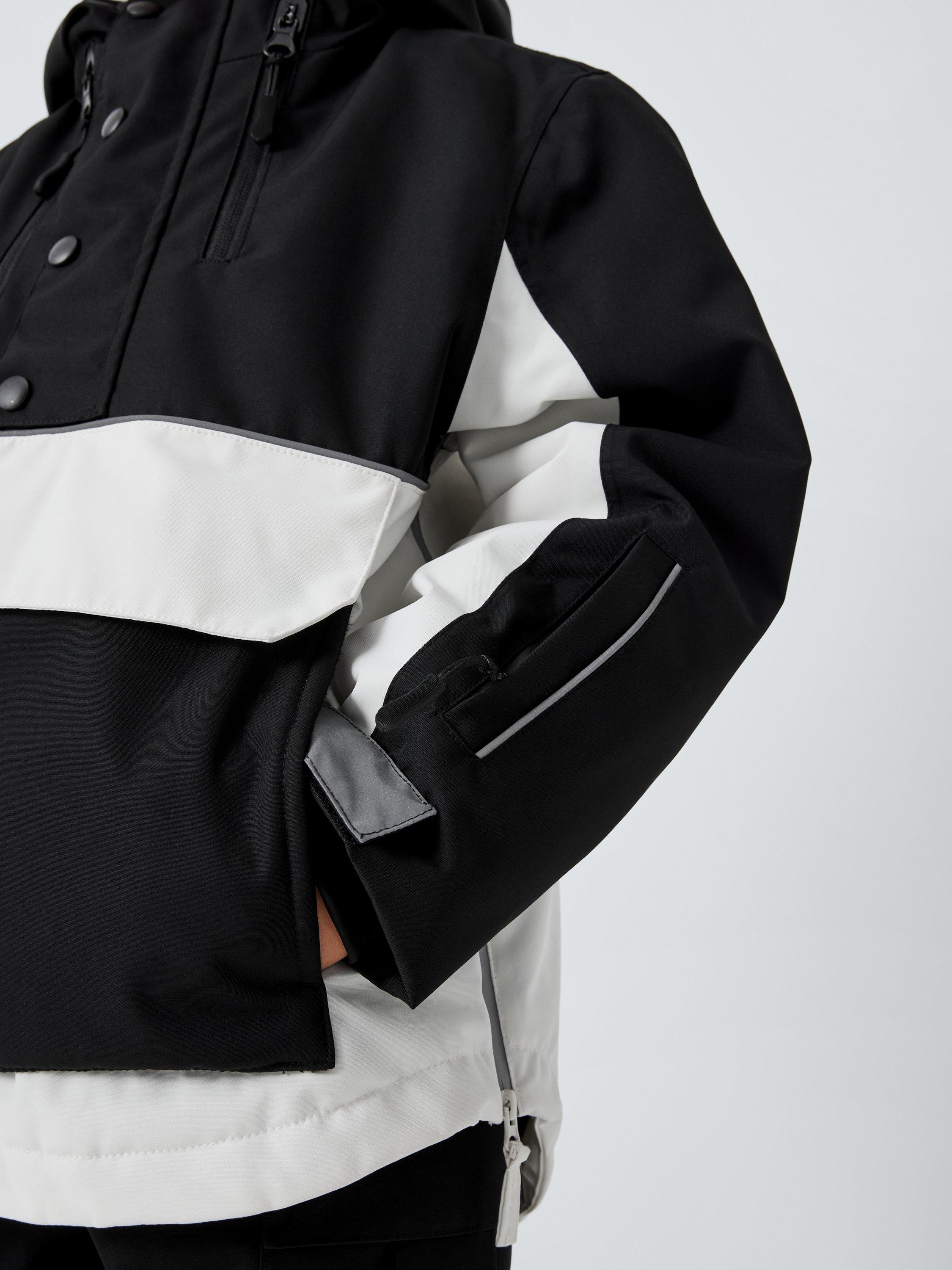 Product image 10 of 11, which shows John Lewis Kids' Overhead Water and Windproof Ski Jacket, Black And White, 3 years