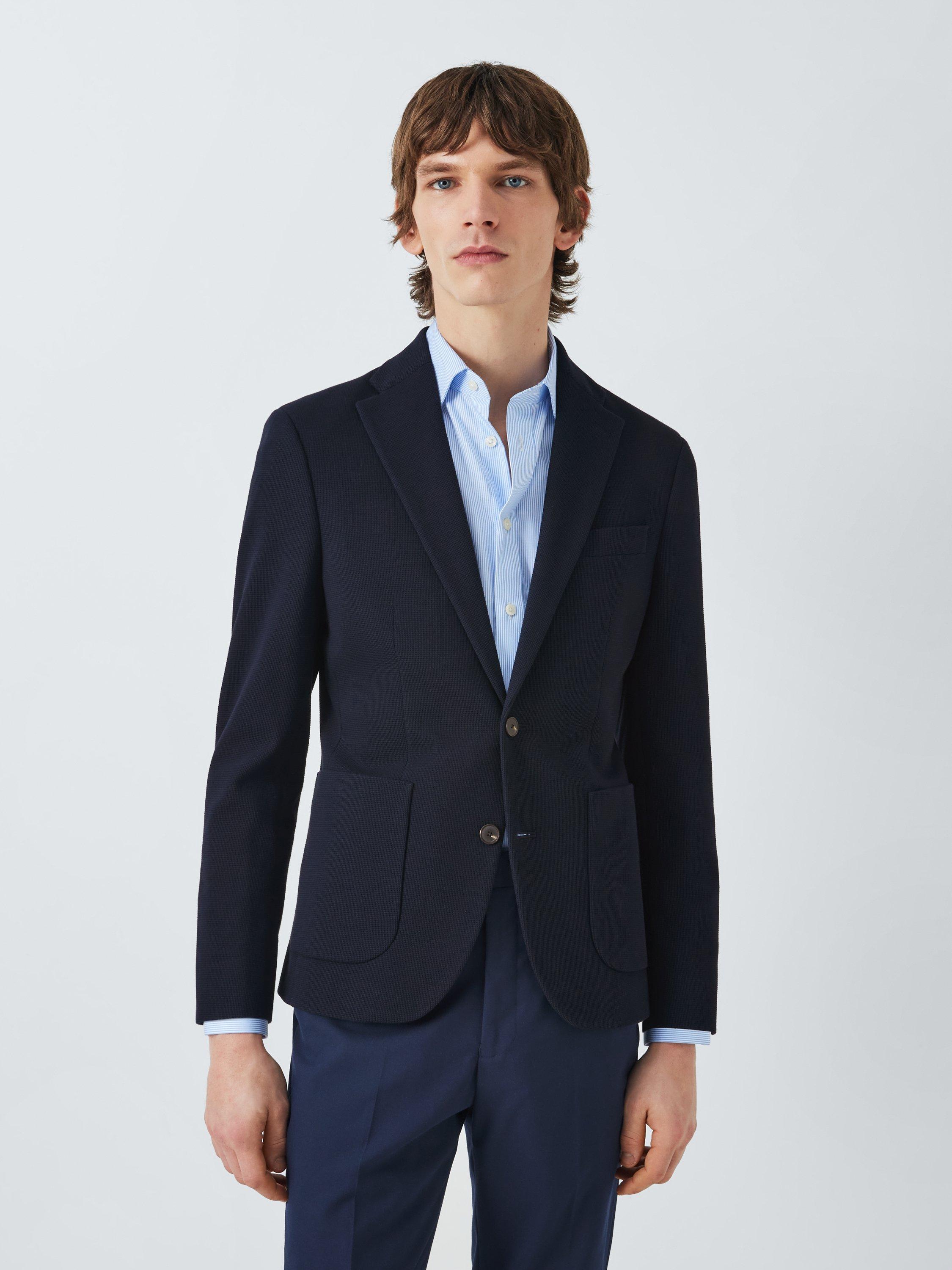 Product image 1 of 7, which shows John Lewis Burford Single Breasted Regular Fit Blazer, Navy, 38R