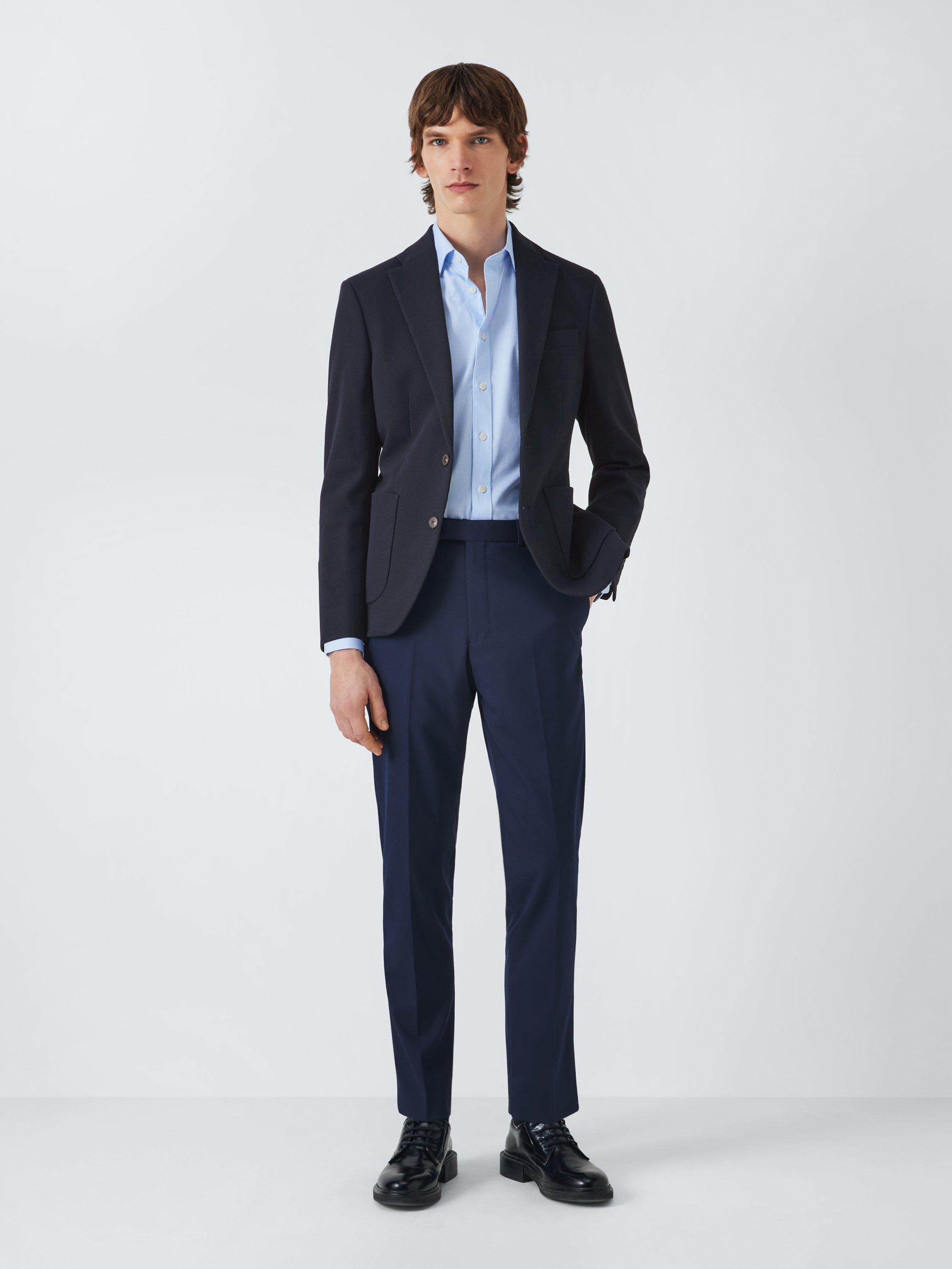Product image 3 of 7, which shows John Lewis Burford Single Breasted Regular Fit Blazer, Navy, 38R