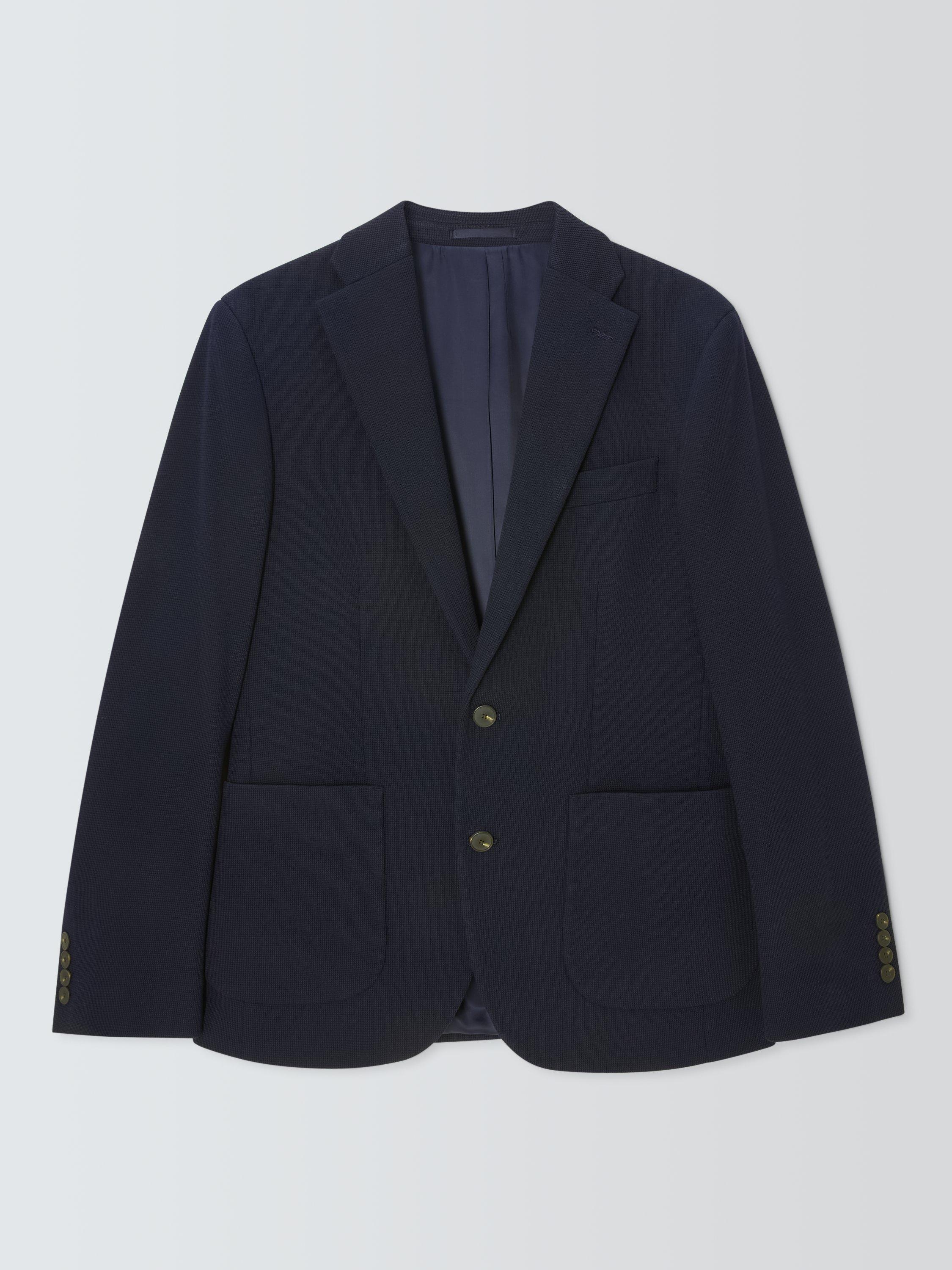 Product image 4 of 7, which shows John Lewis Burford Single Breasted Regular Fit Blazer, Navy, 38R