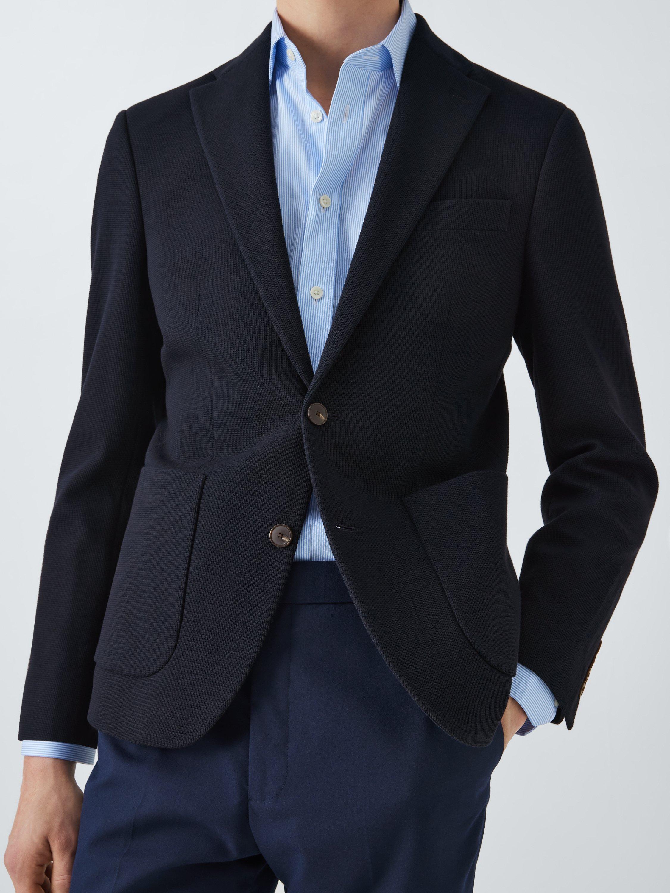 Product image 6 of 7, which shows John Lewis Burford Single Breasted Regular Fit Blazer, Navy, 38R