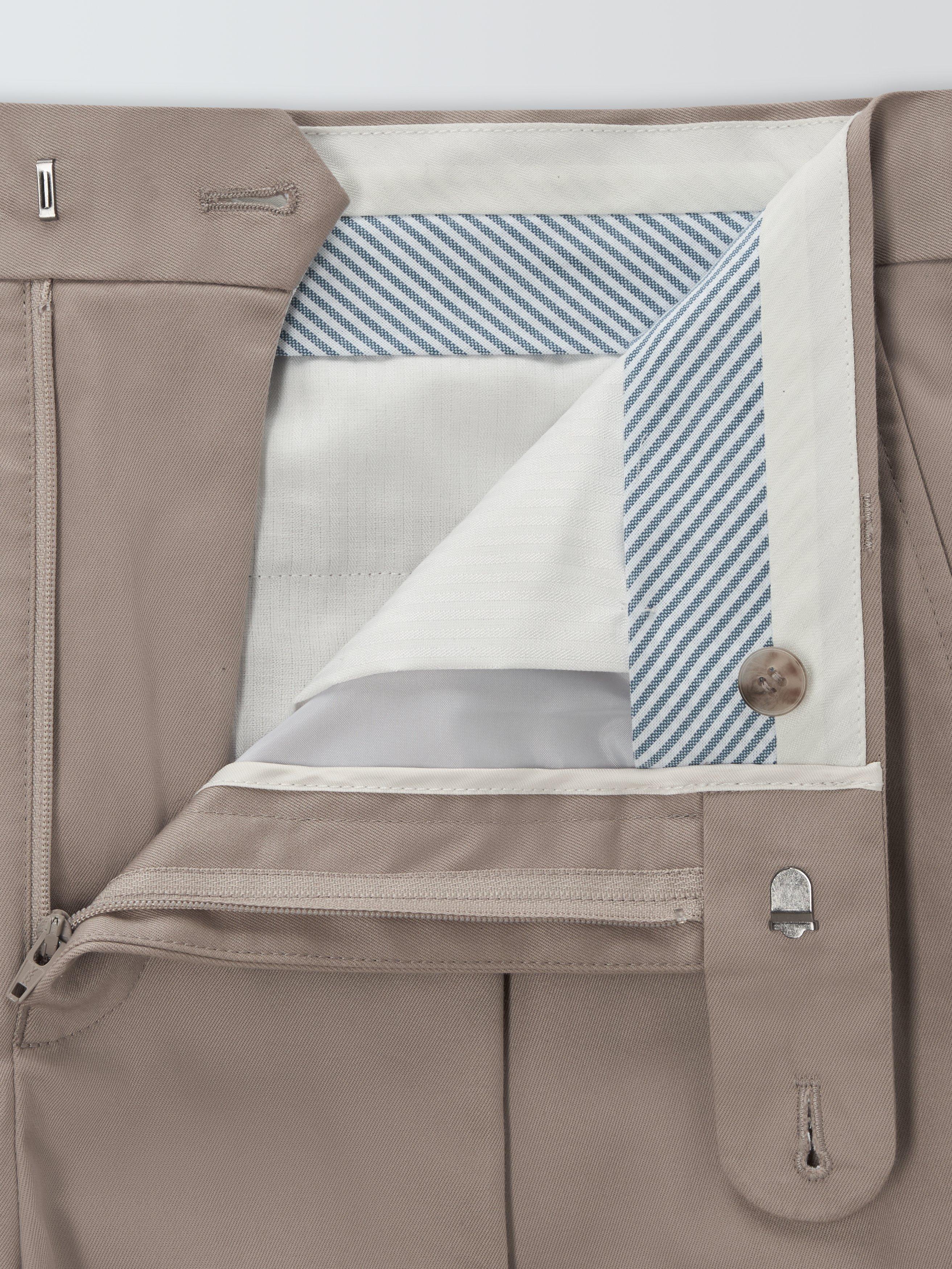 Product image 5 of 7, which shows John Lewis Dulwich Cotton Smart Pleat Front Chinos, Stone, 34S