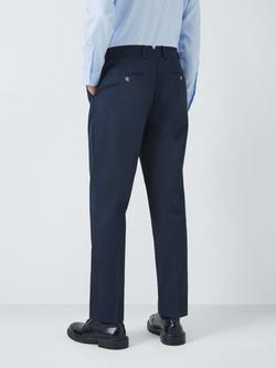 John Lewis Dulwich Cotton Smart Pleat Front Chinos, Stone - view 2, Navy