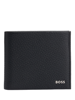 BOSS Leather Bifold Wallet, Black, Black