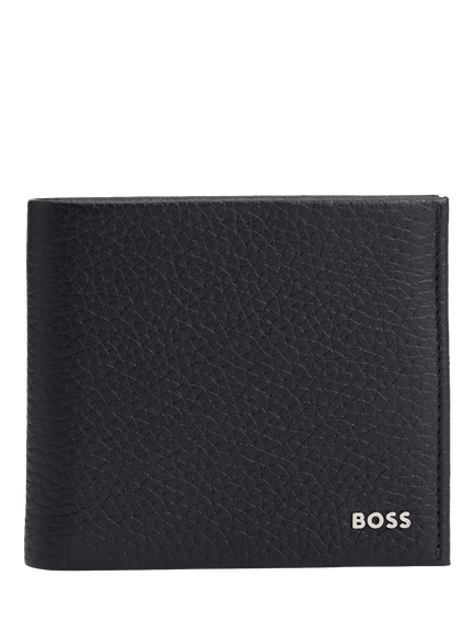 BOSS Leather Bifold Wallet, Black, Black
