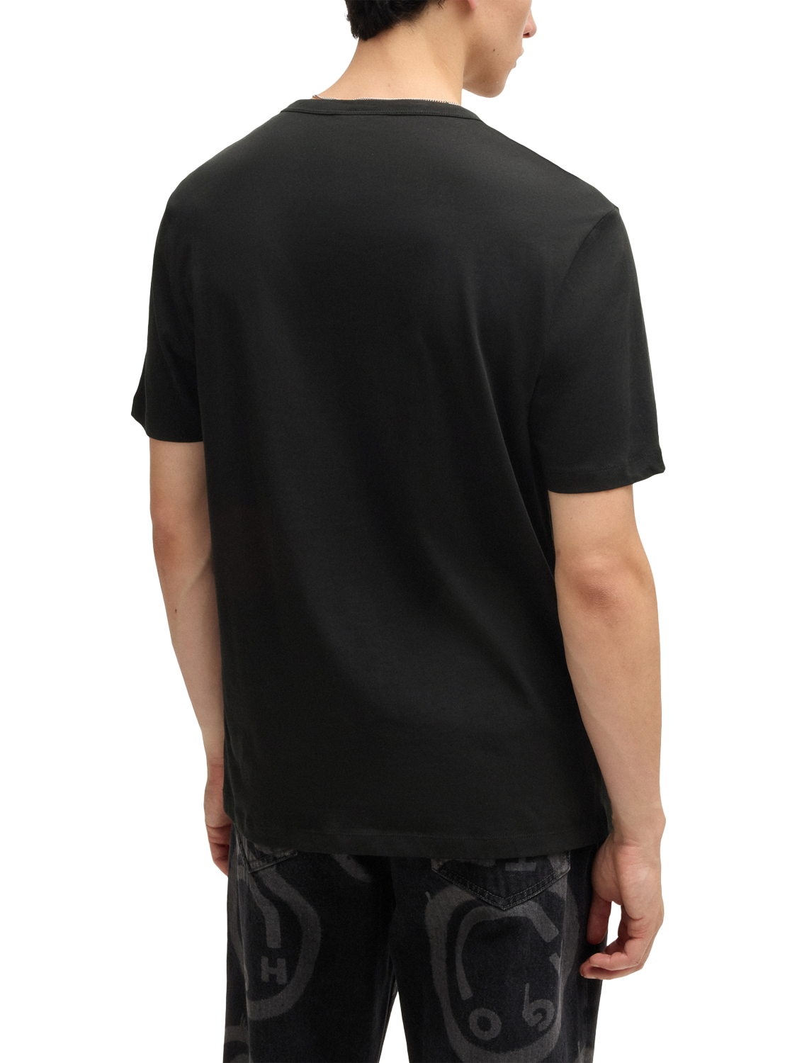 Product image 2 of 5, which shows HUGO Cotton Crew Neck T-Shirts, Pack of 3, Black, XS