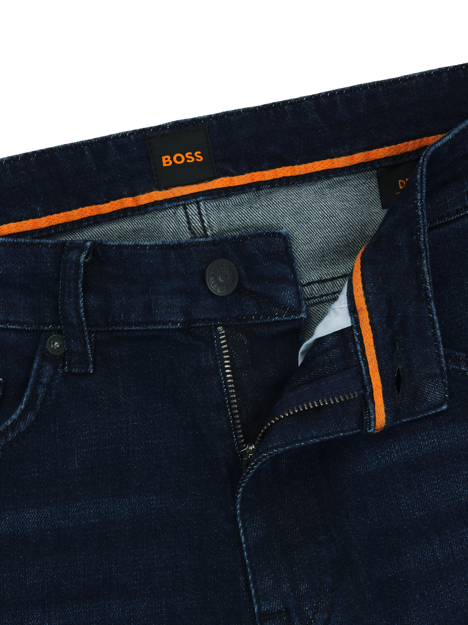 Product image 6 of 6, which shows BOSS Comfort Stretch Slim Jeans, Dark Blue, 32R