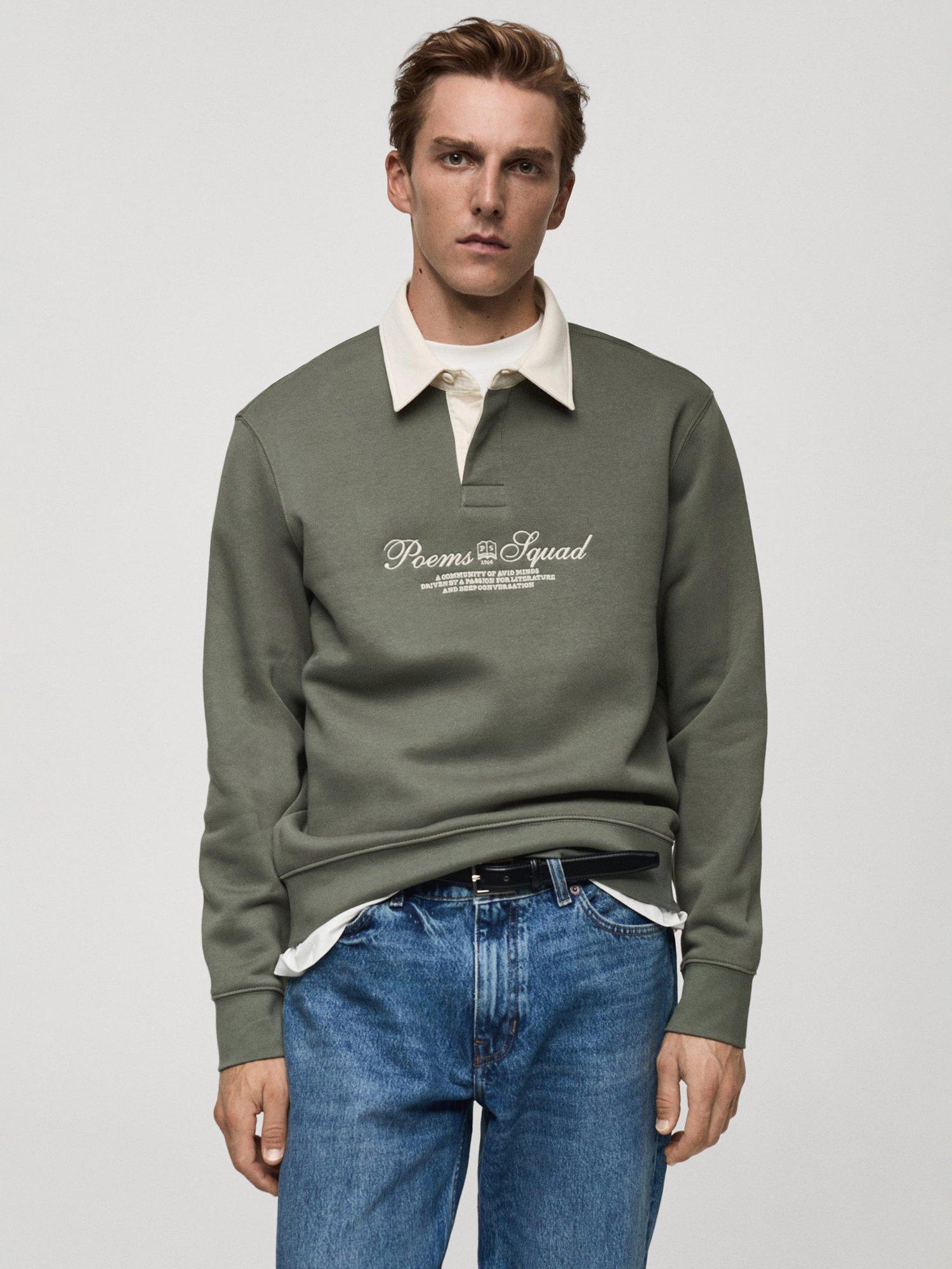 Mango Poems Squad Polo Sweatshirt, Green