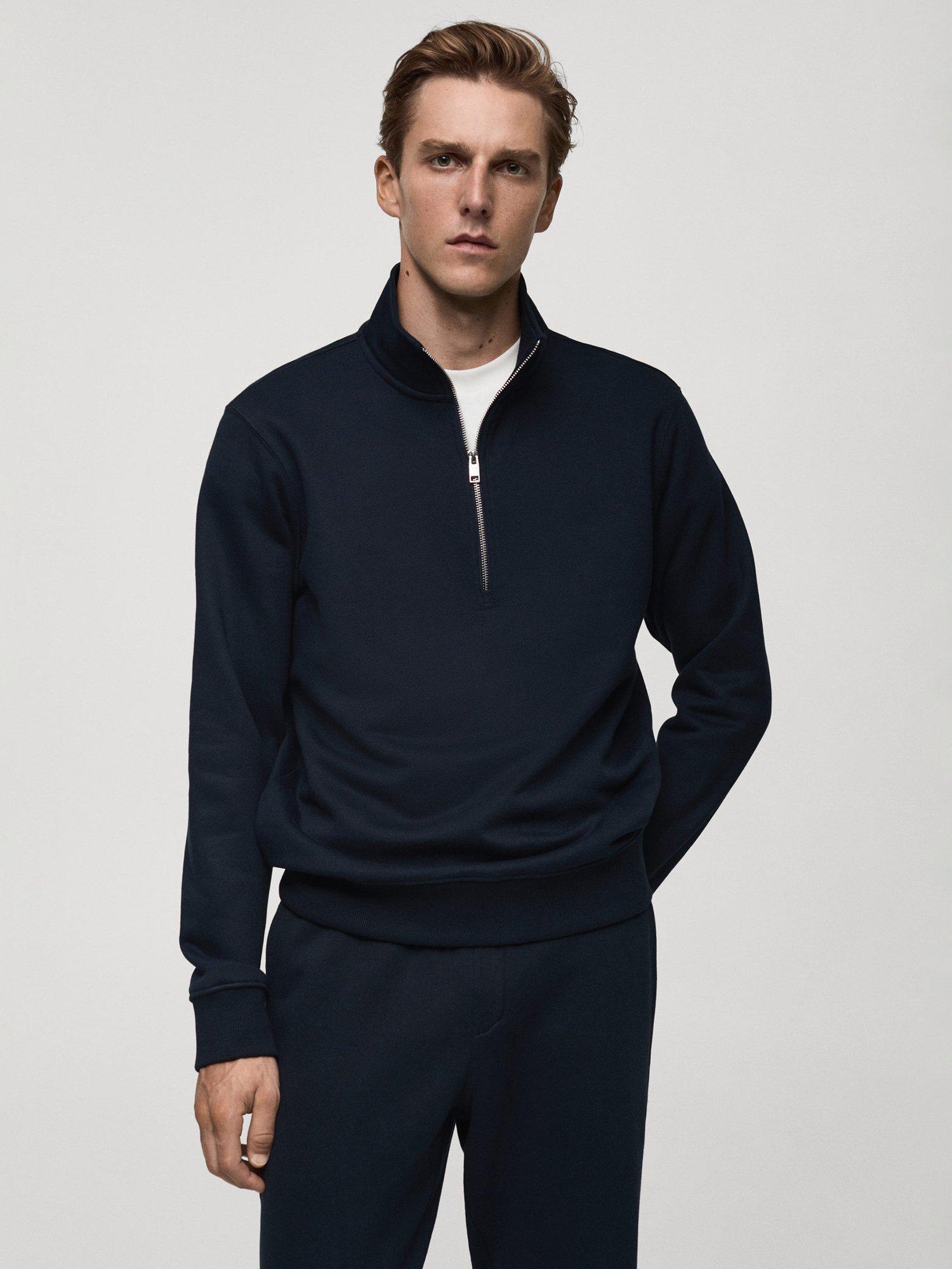 Mango Winny Half Zip Sweatshirt, Navy