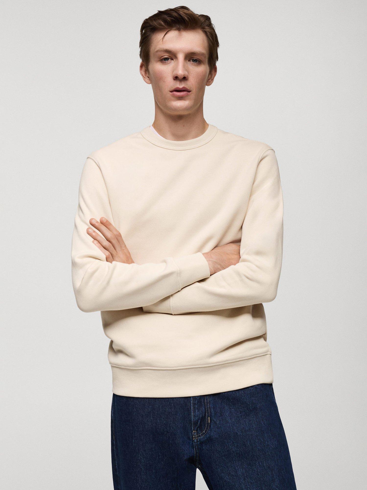 Mango Nola Cotton Regular Fit Sweatshirt, Cream