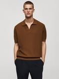 Mango Classy Cotton Polo Shirt, Brown