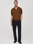 Mango Classy Cotton Polo Shirt, Brown