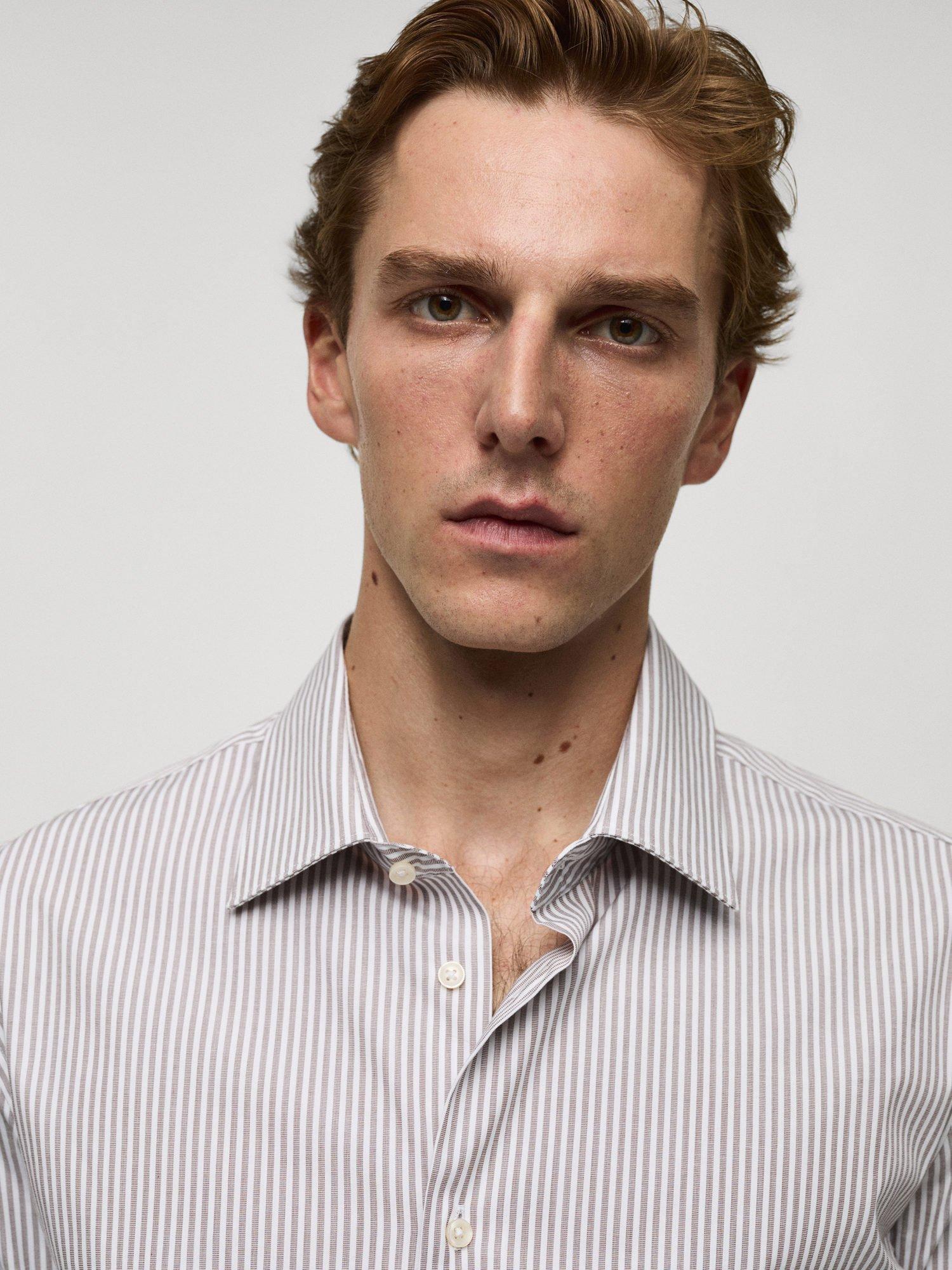 Product image 6 of 8, which shows Mango Vecchia Slim Fit Shirt, Brown, M