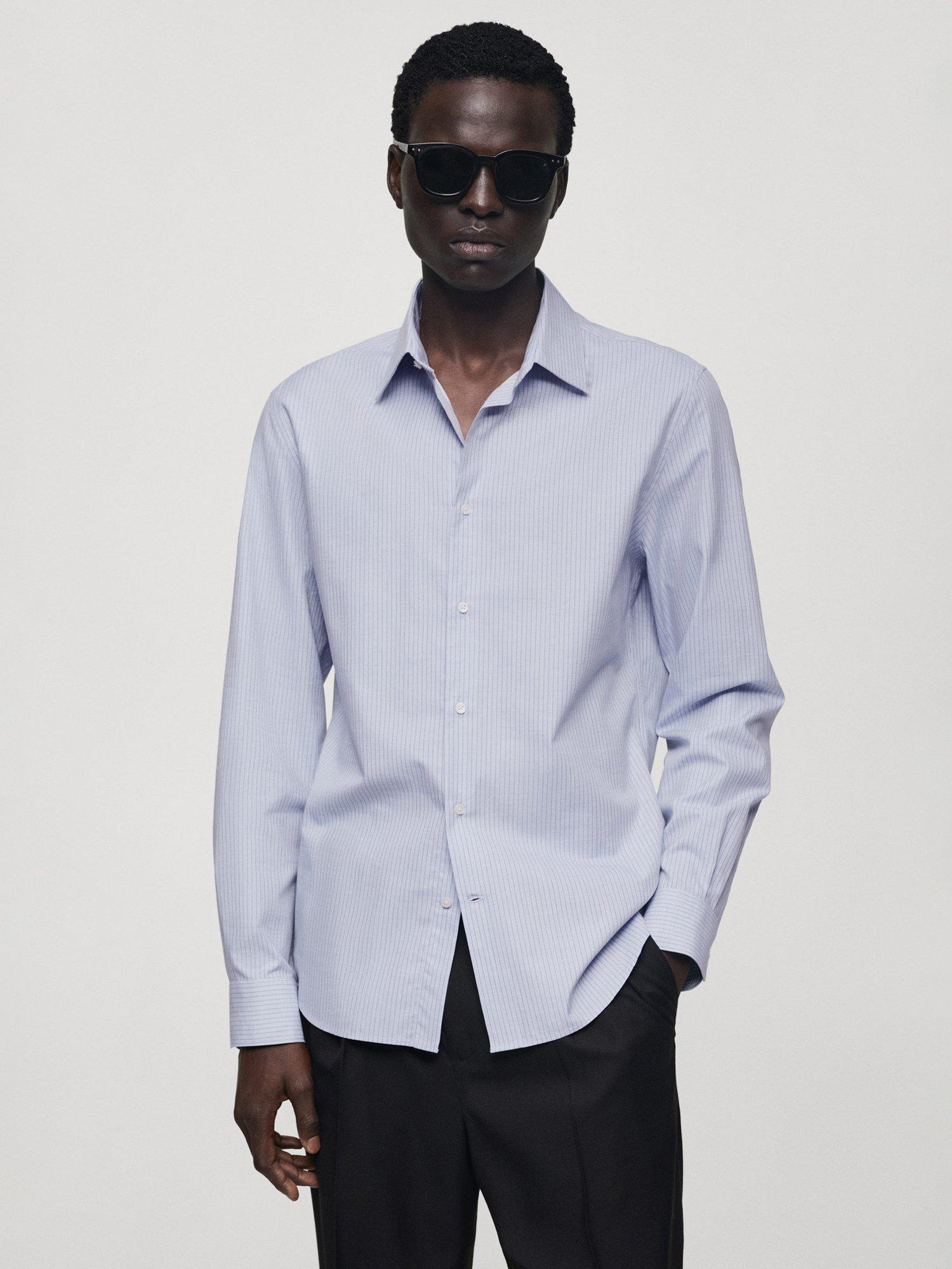 Mango Verona Pinstripe Cotton Slim Fit Shirt