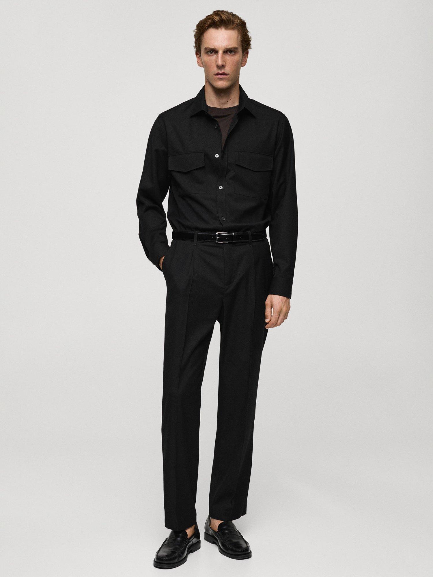 Product image 2 of 8, which shows Mango Aaron Shirt, Black, S