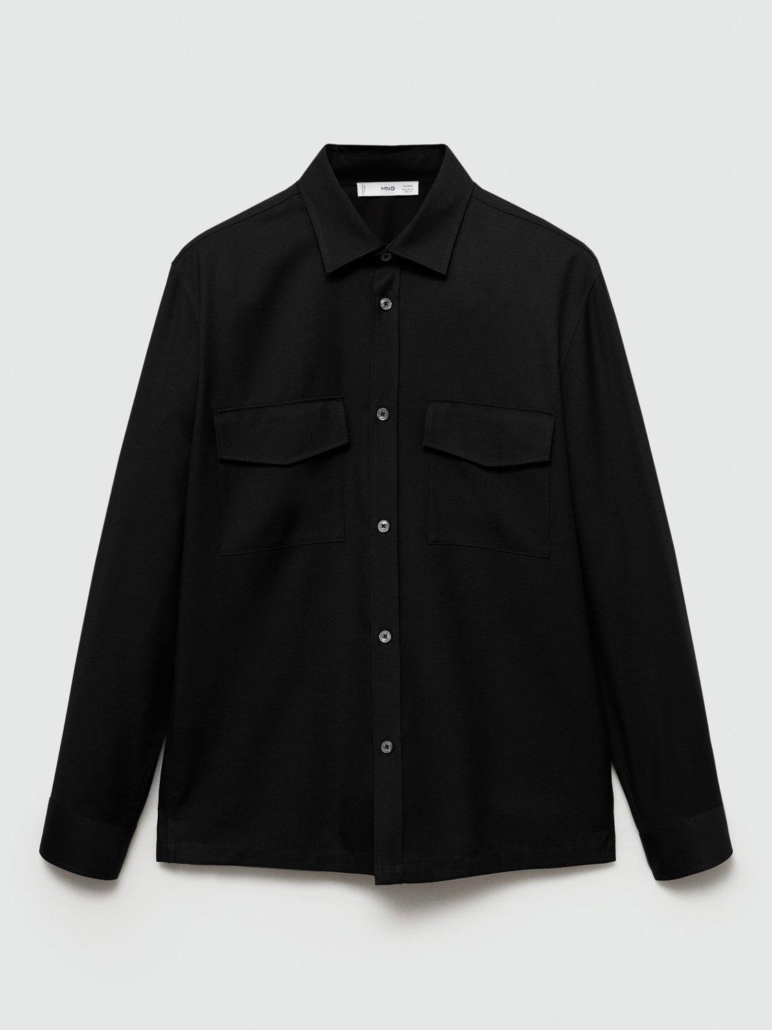 Product image 3 of 8, which shows Mango Aaron Shirt, Black, S