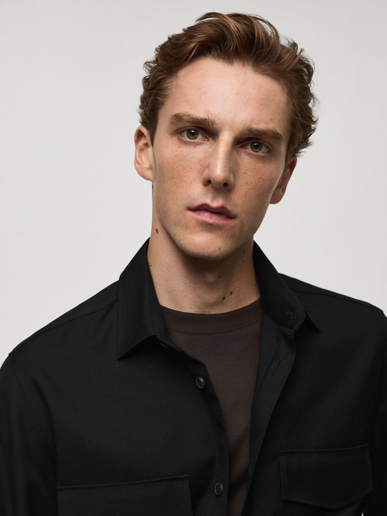 Product image 6 of 8, which shows Mango Aaron Shirt, Black, S
