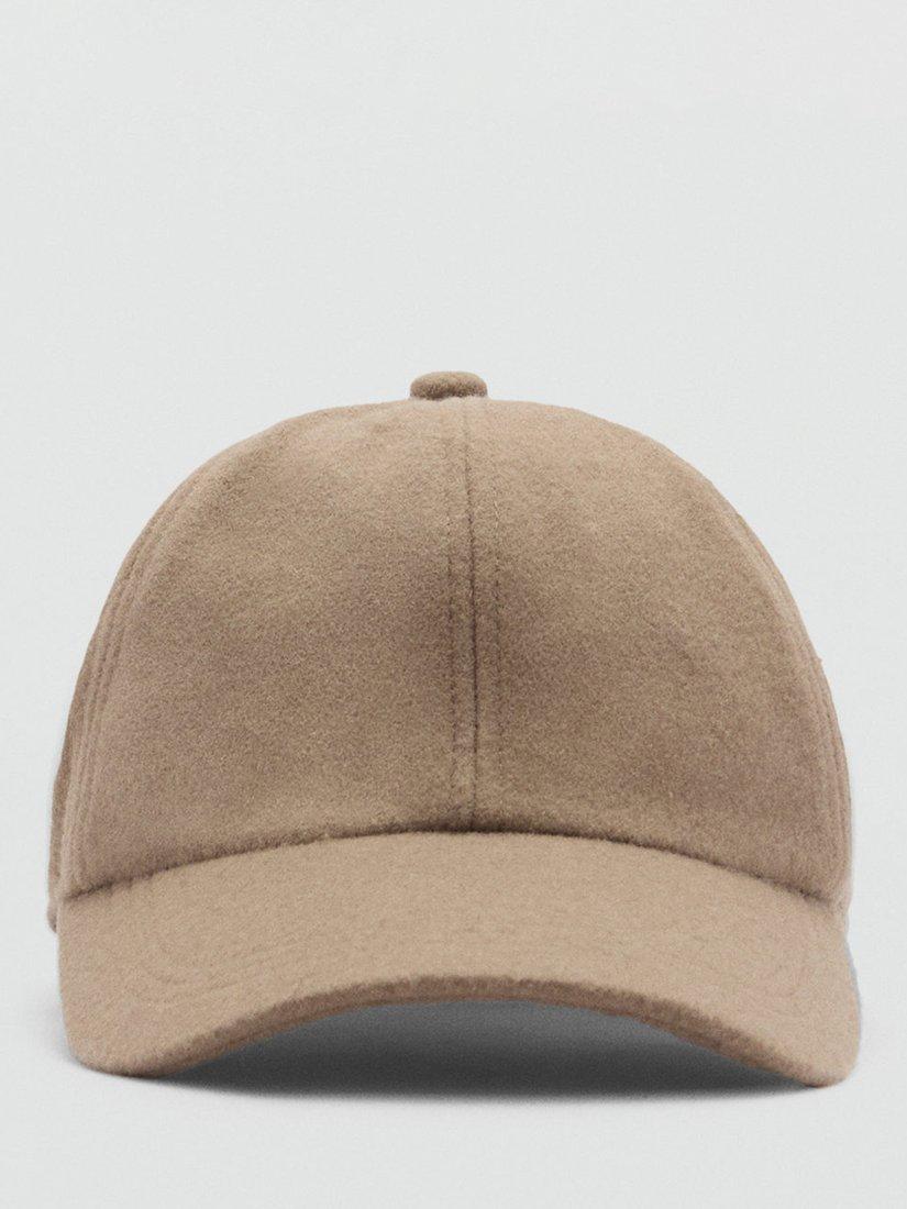 Mango Lana Wool Blend Baseball Cap, Camel, One Size