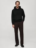 Mango Bono Brushed Cotton Lined Hoodie, Black