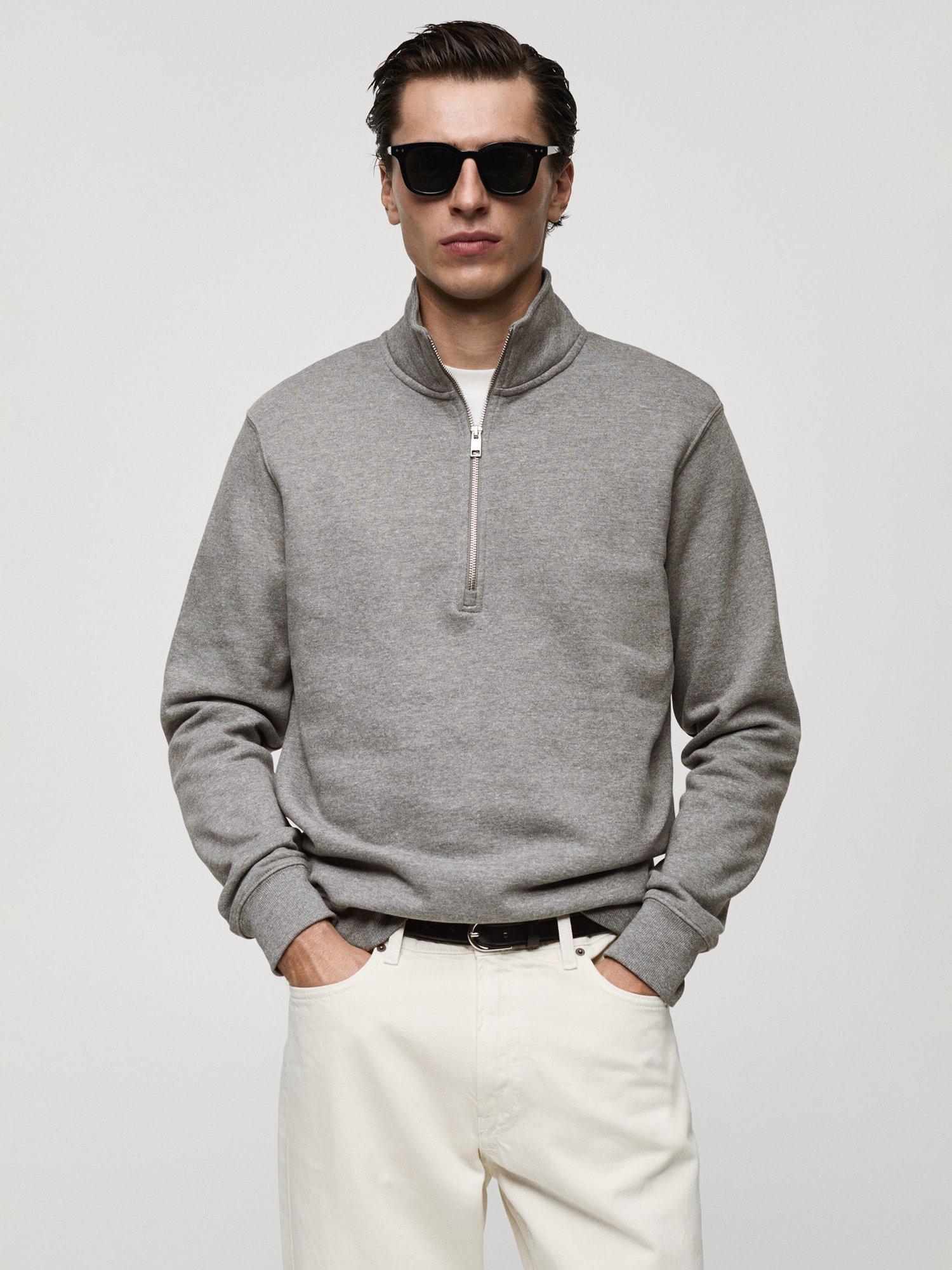 Mango Winny Zip Neck Sweatshirt, Grey
