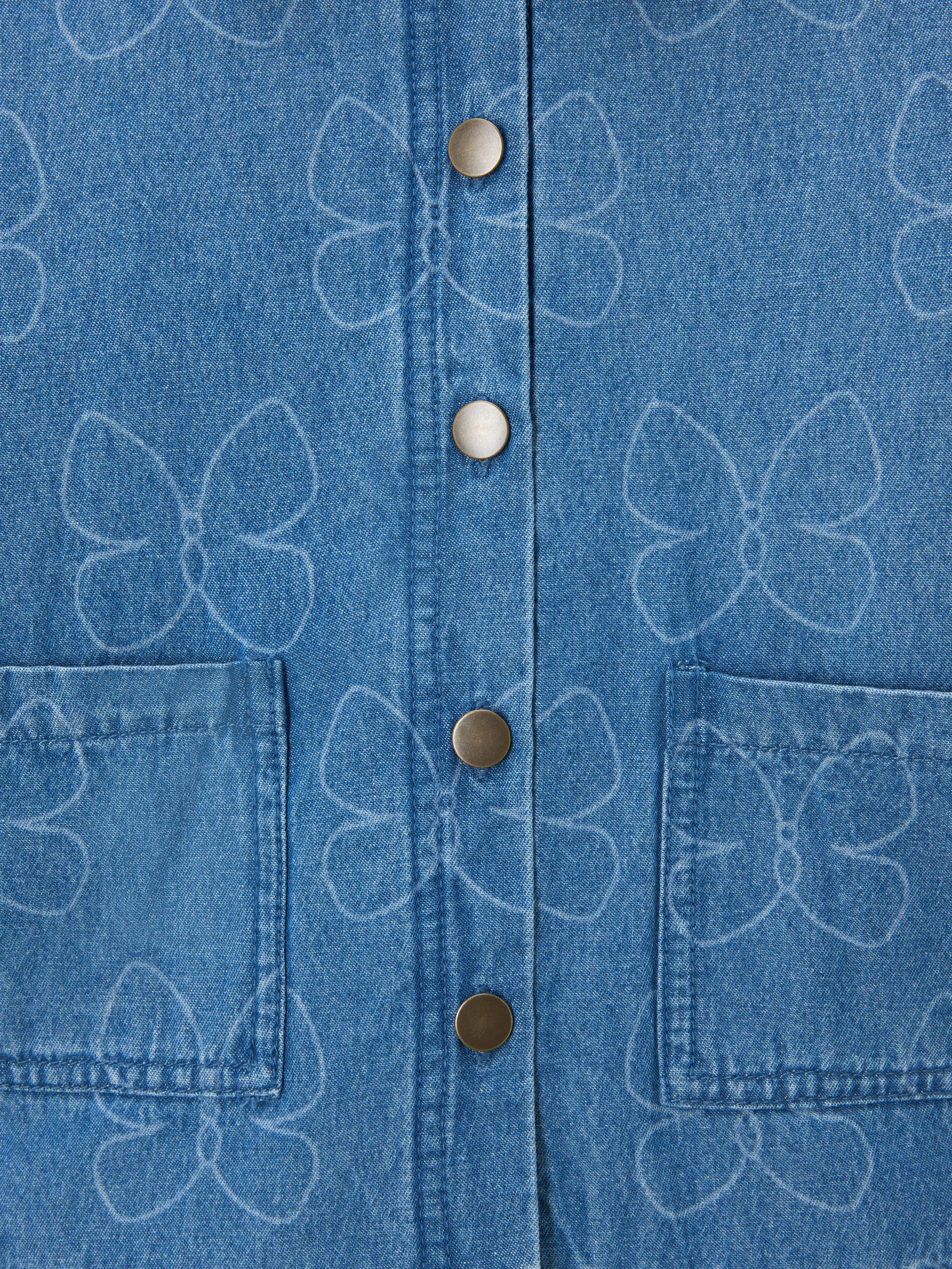 Product image 6 of 7, which shows John Lewis Kids' Butterfly Denim Jacket, Blue Denim, 9 years