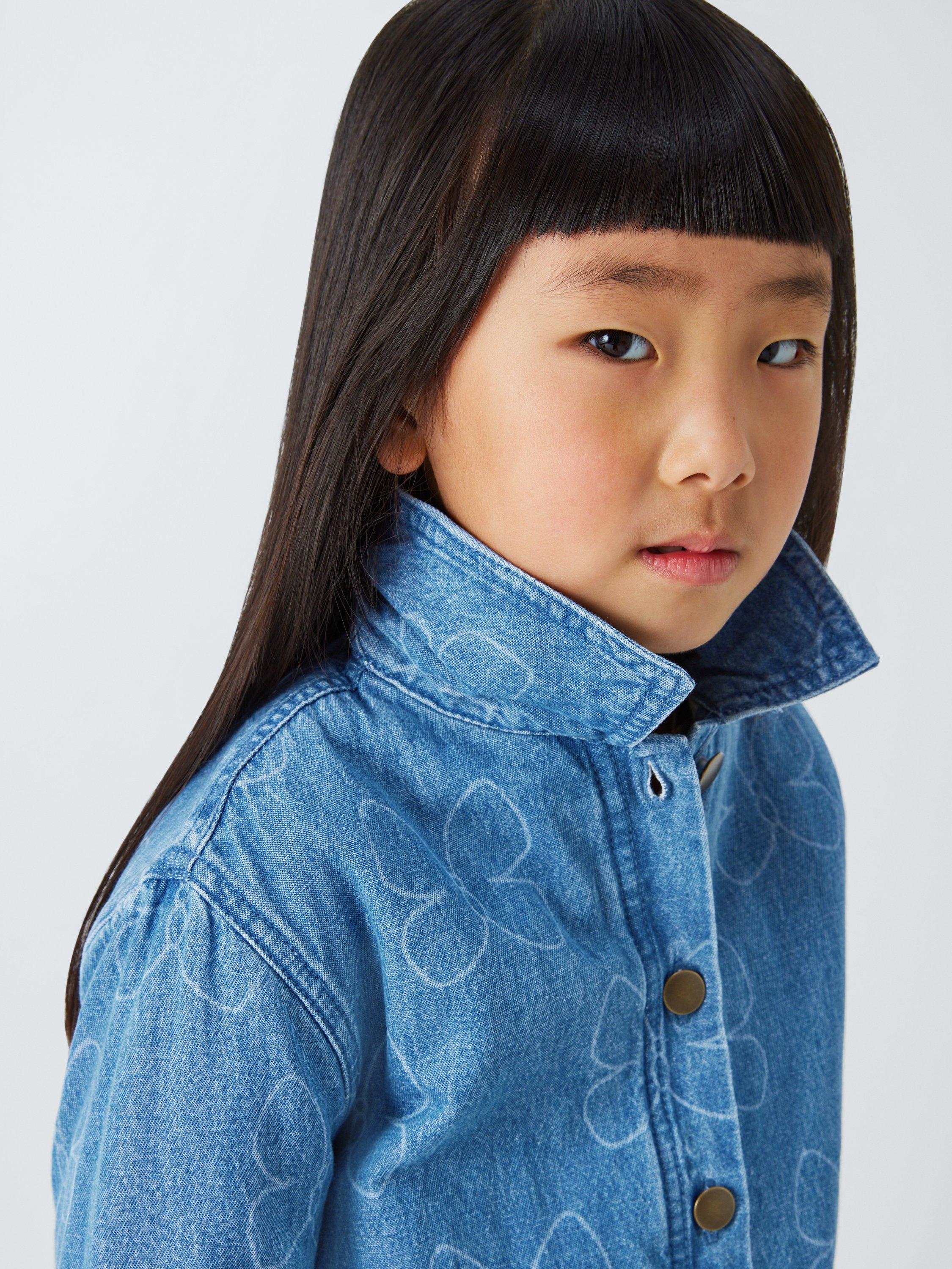 Product image 4 of 7, which shows John Lewis Kids' Butterfly Denim Jacket, Blue Denim, 9 years