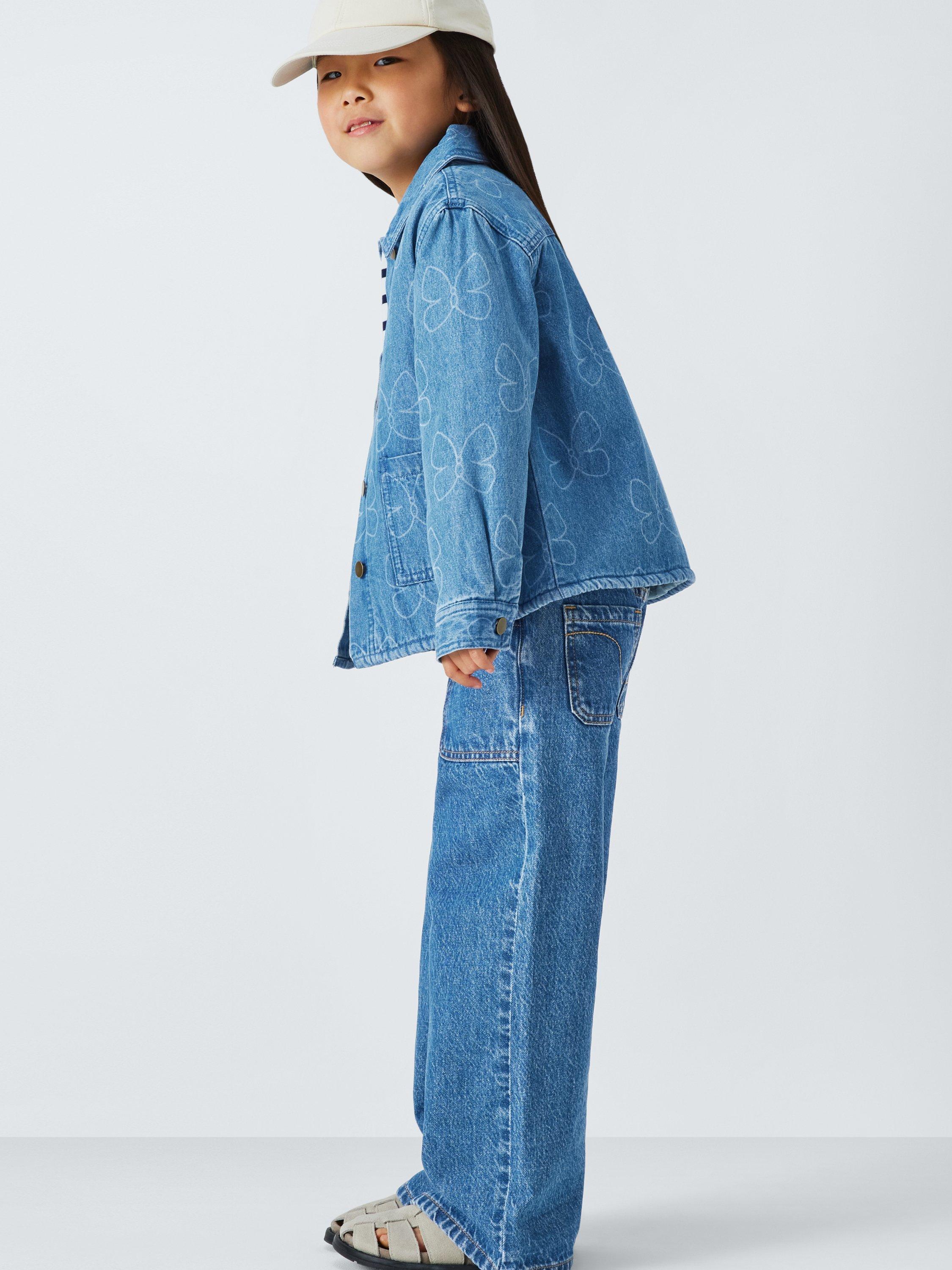 Product image 5 of 7, which shows John Lewis Kids' Butterfly Denim Jacket, Blue Denim, 9 years