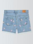 John Lewis Kids' Strawberries Denim Shorts, Light Denim