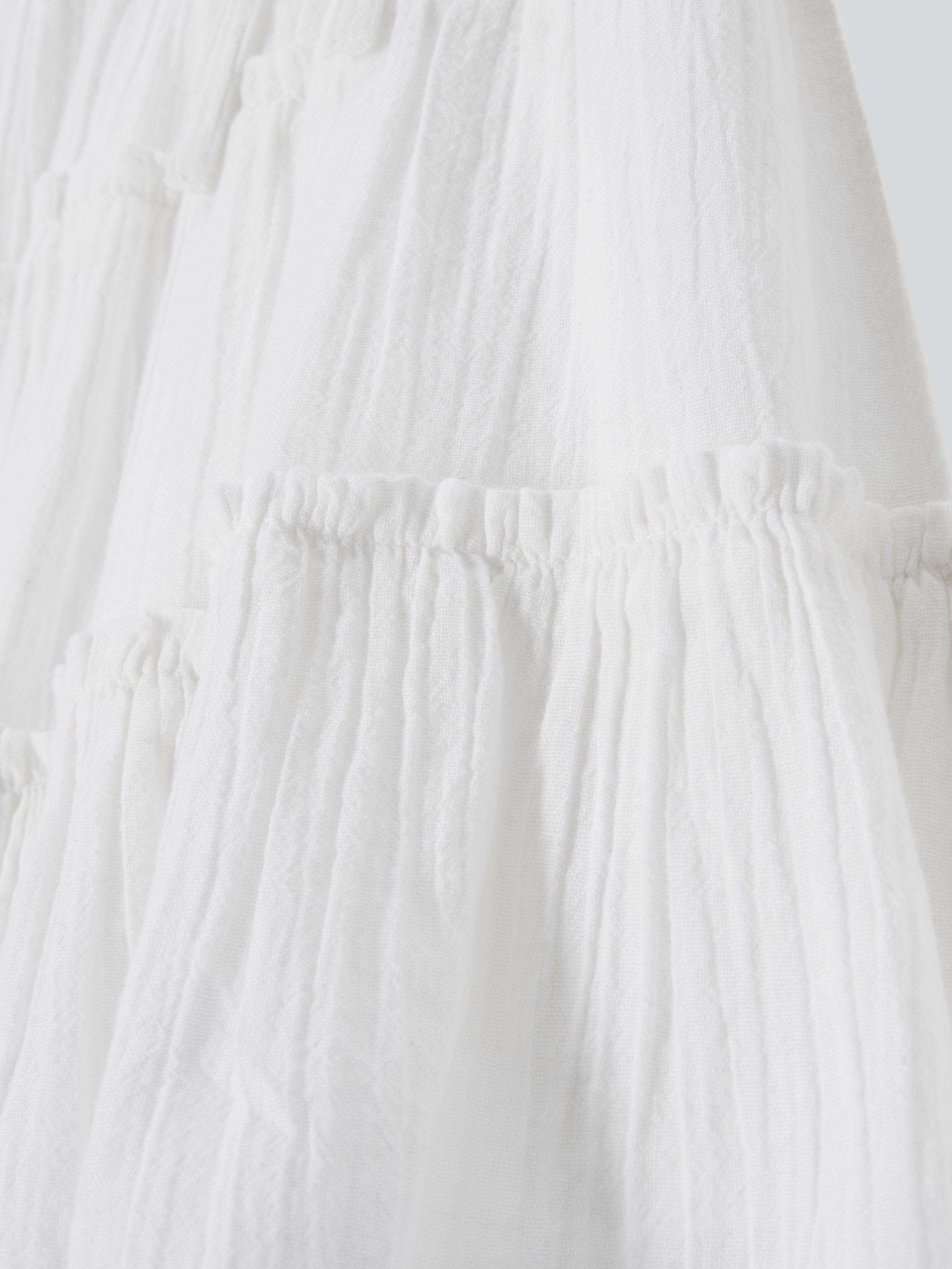 Product image 6 of 7, which shows John Lewis Kids' Textured Tiered Skirt, White Mix, 8 years