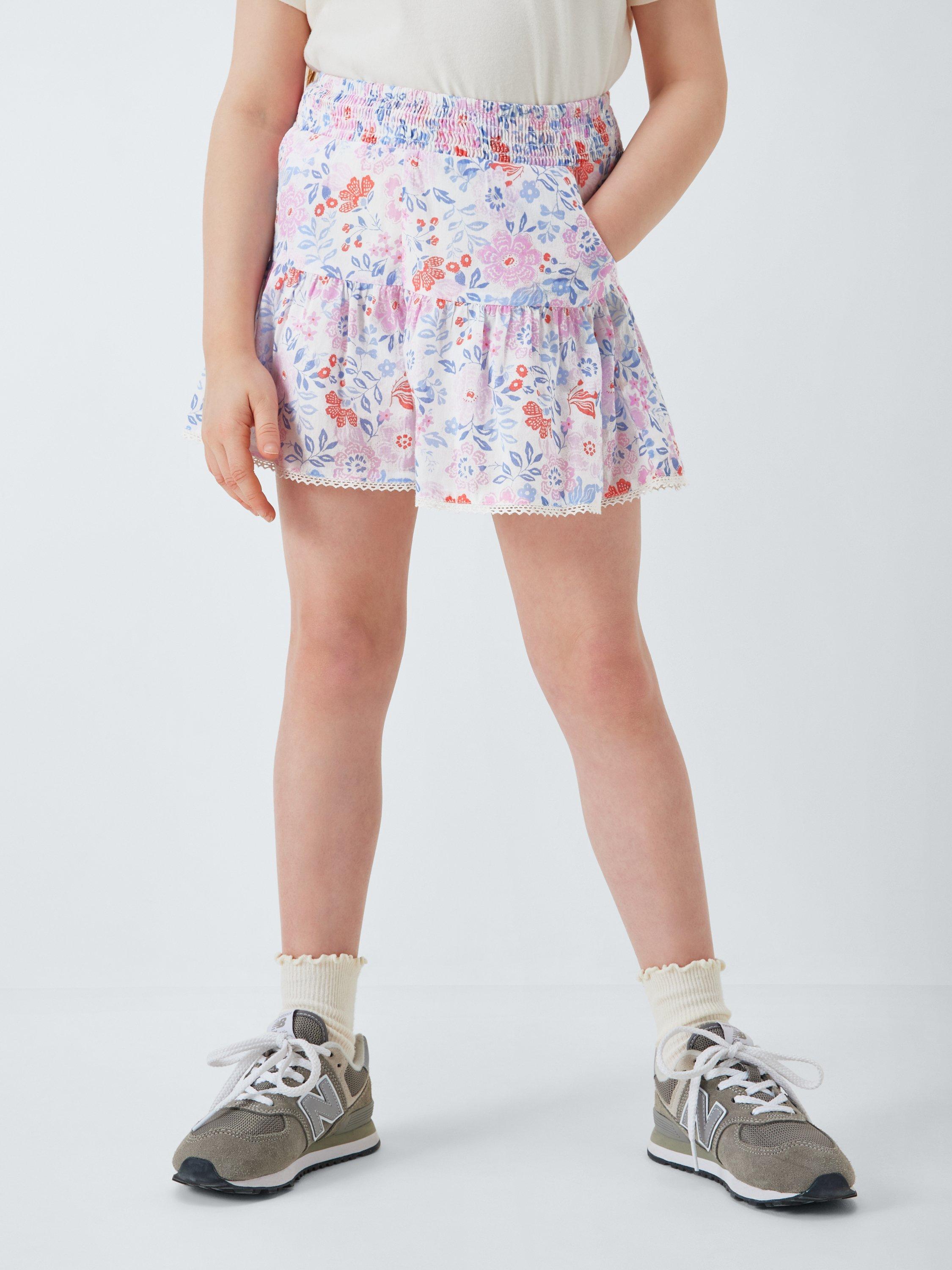 Product image 1 of 7, which shows John Lewis Kids' Floral Skorts, Multi, 2 years