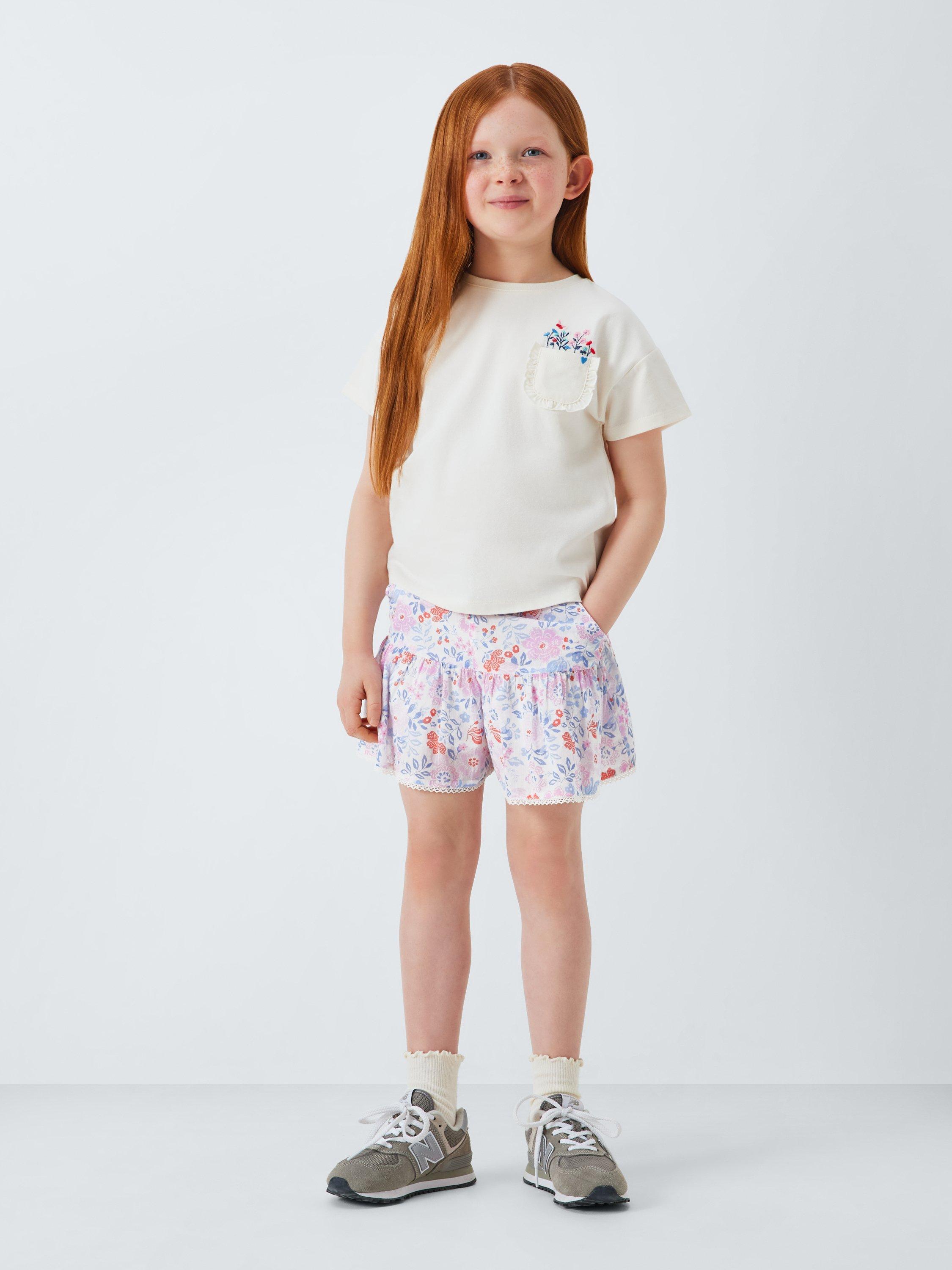 Product image 2 of 7, which shows John Lewis Kids' Floral Skorts, Multi, 2 years