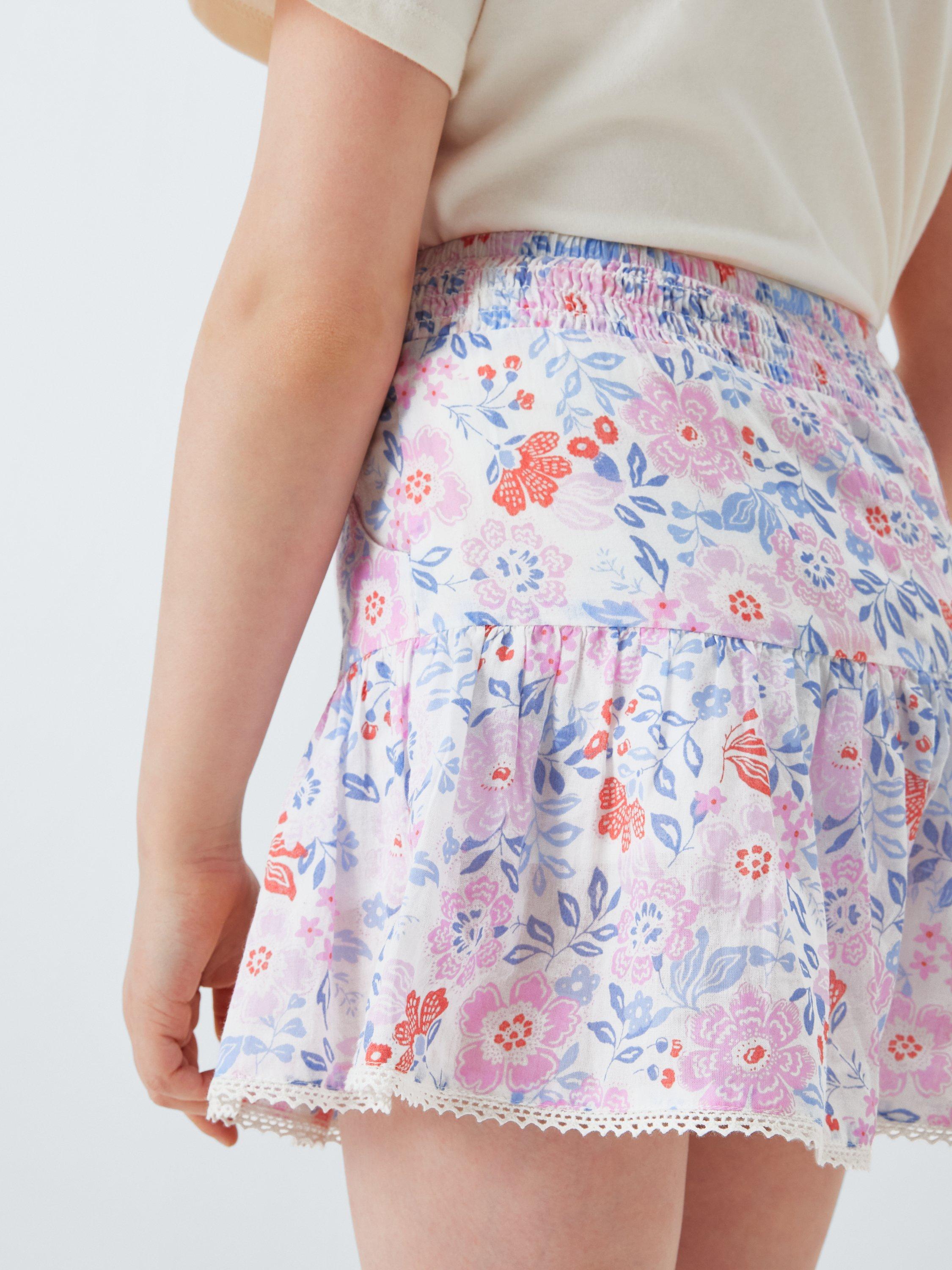 Product image 7 of 7, which shows John Lewis Kids' Floral Skorts, Multi, 2 years