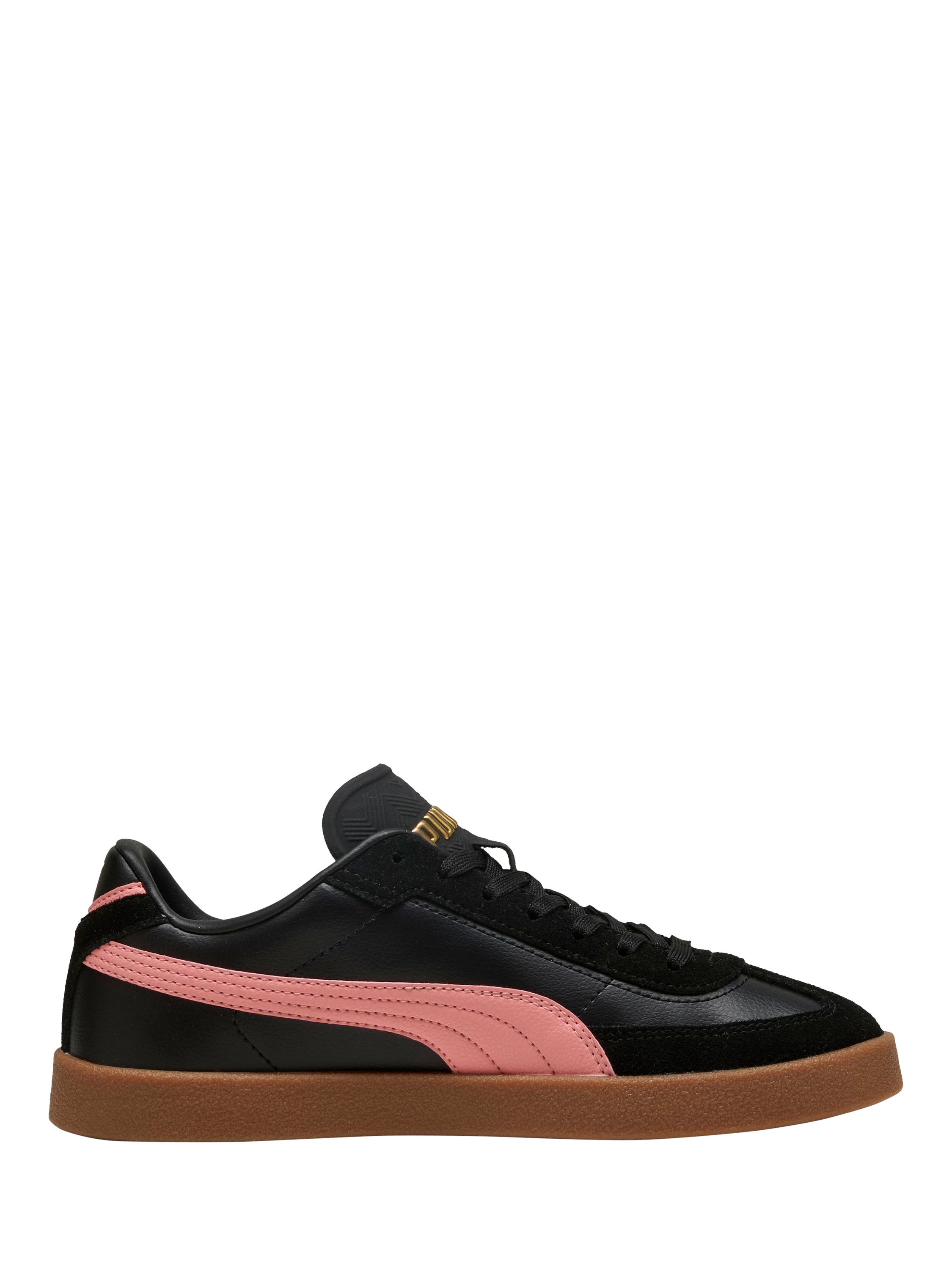 Product image 1 of 5, which shows PUMA Club II Era Suede Leather Trainers, Black/Pink, 4