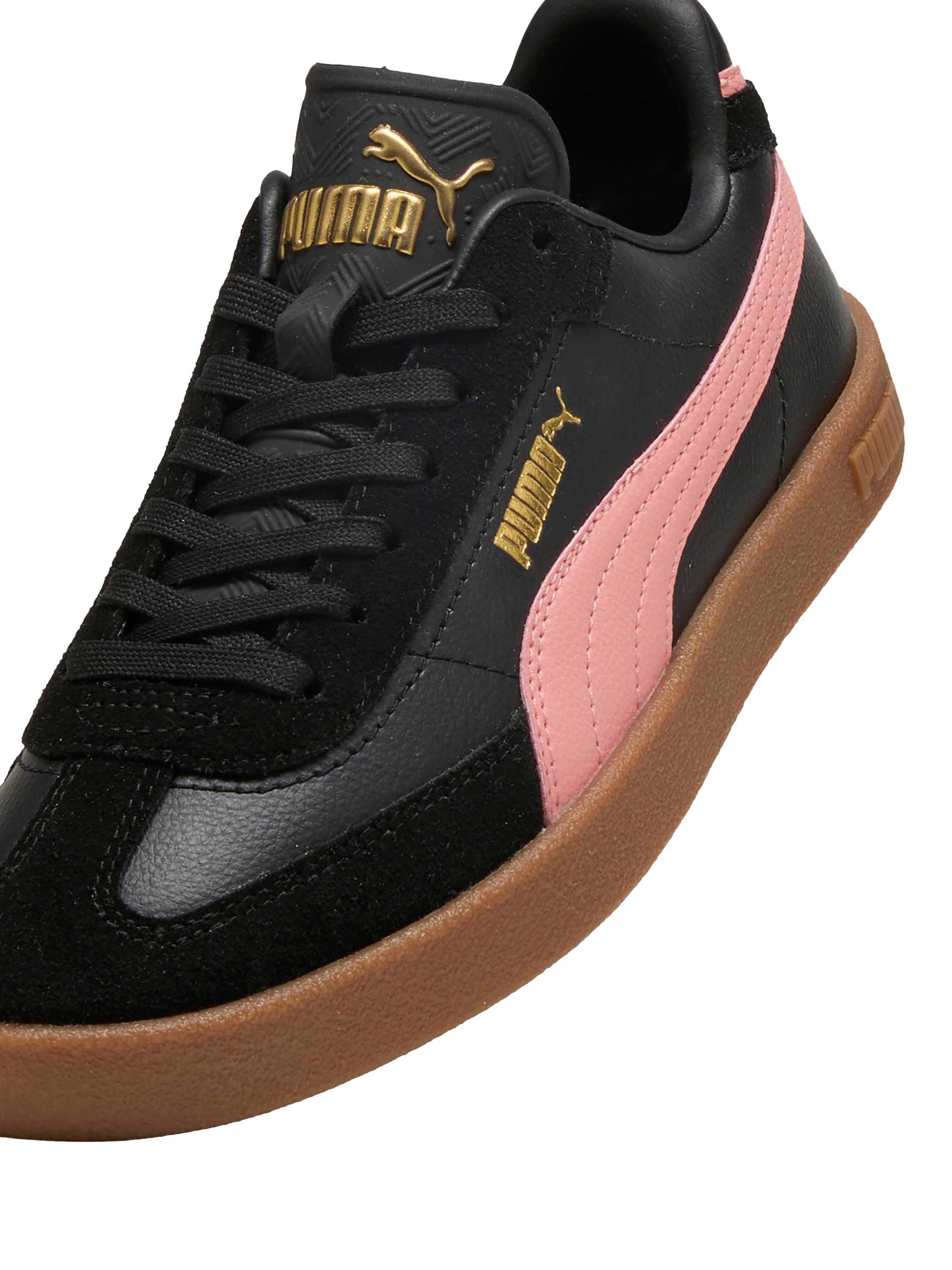 Product image 5 of 5, which shows PUMA Club II Era Suede Leather Trainers, Black/Pink, 4