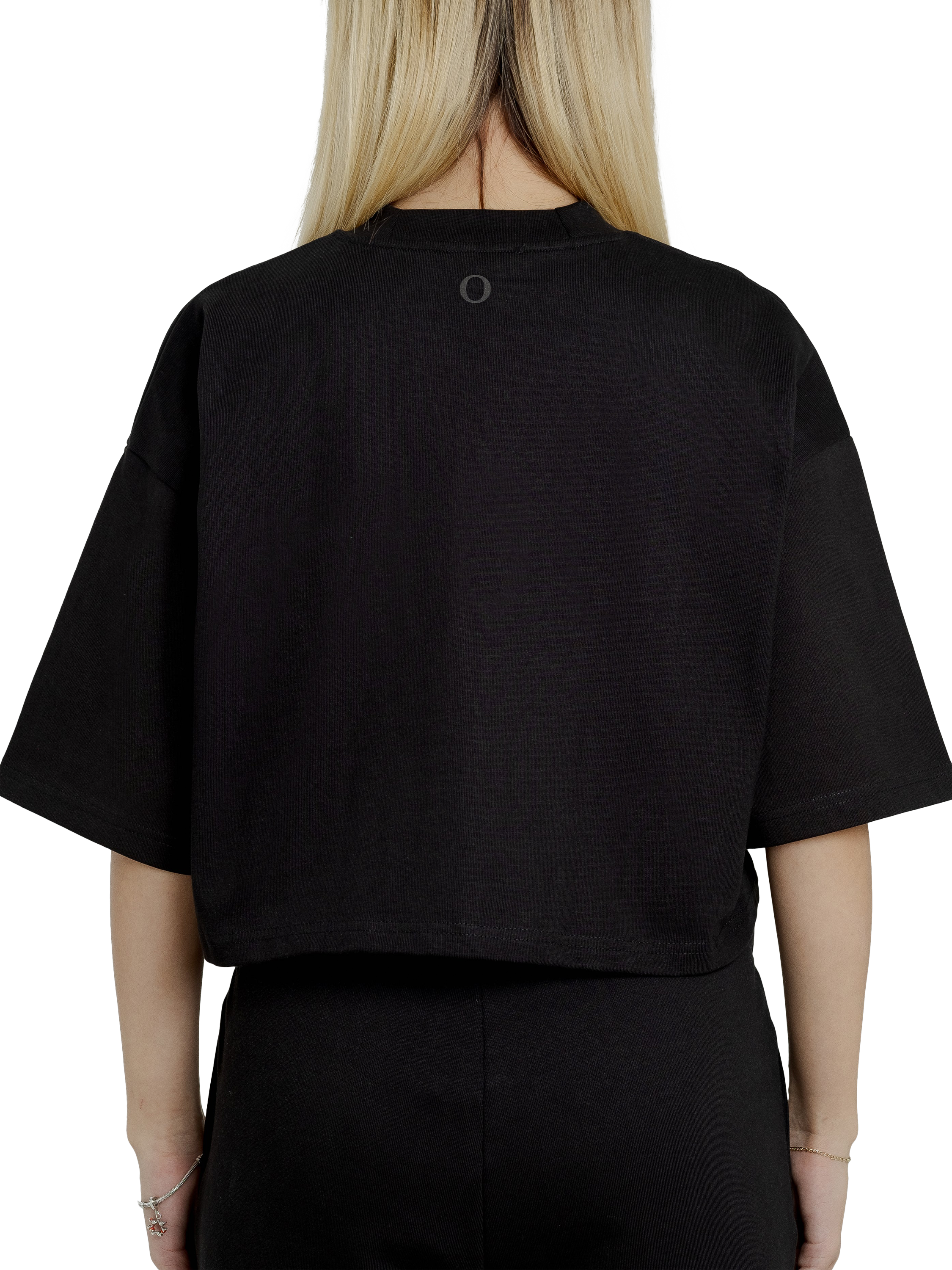 Product image 2 of 4, which shows Ony Cropped Logo T-Shirt, Black, XS