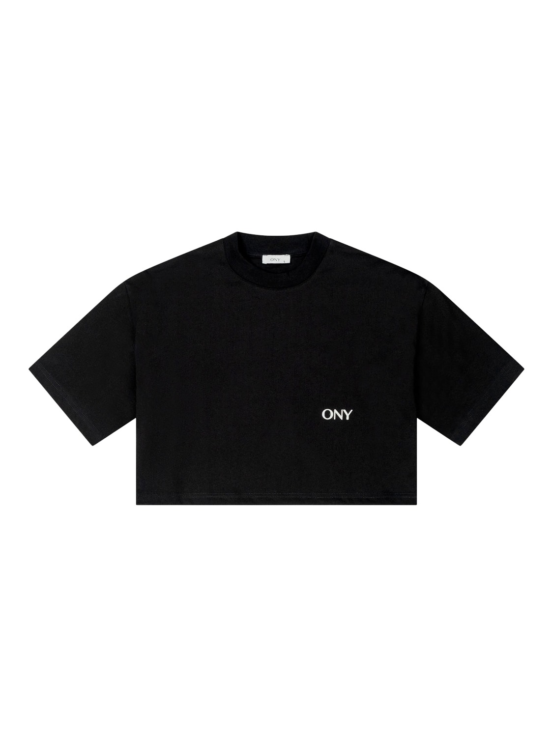 Product image 4 of 4, which shows Ony Cropped Logo T-Shirt, Black, XS