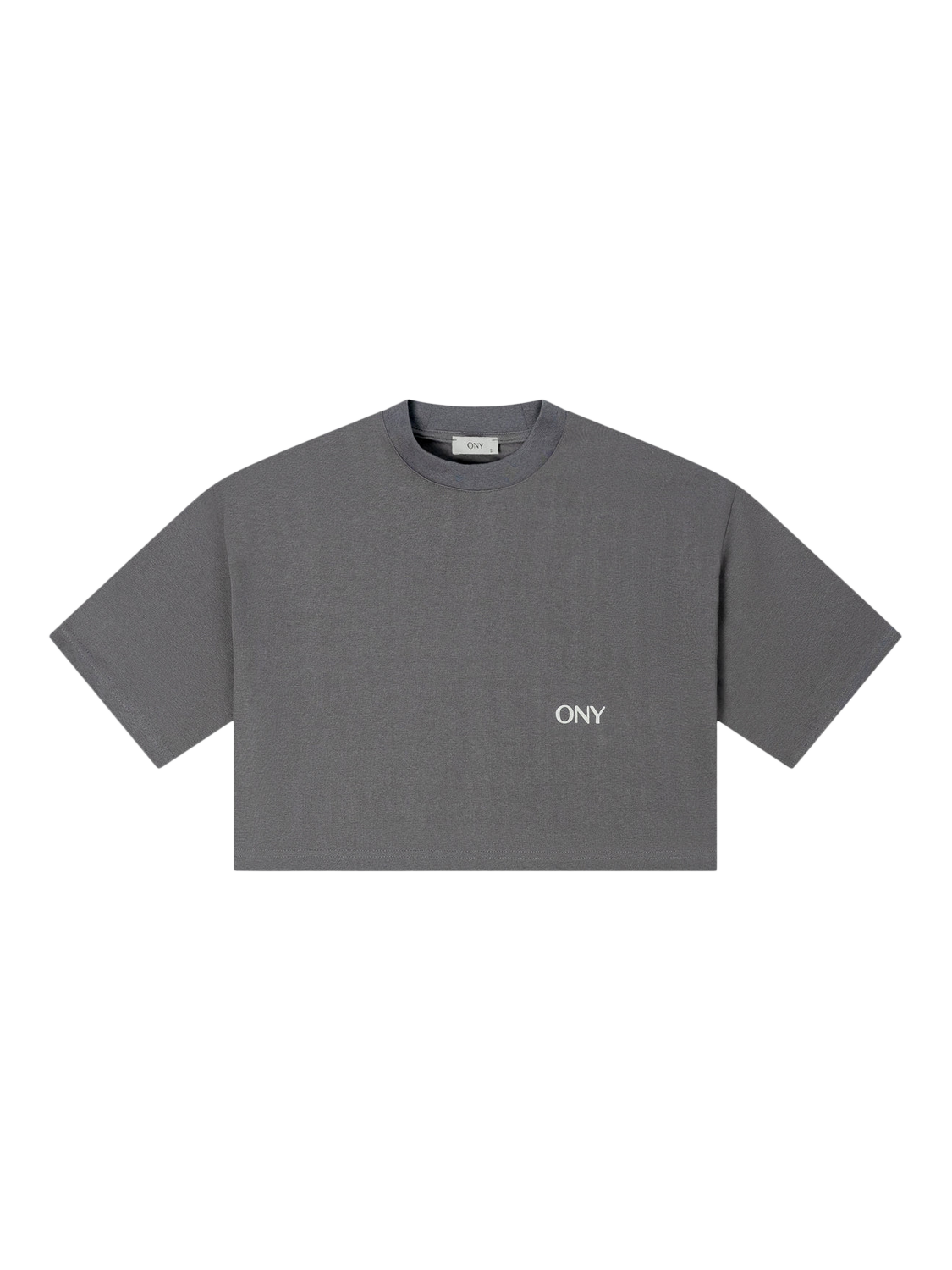 Product image 3 of 5, which shows Ony Cropped Logo T-Shirt, Grey, XS