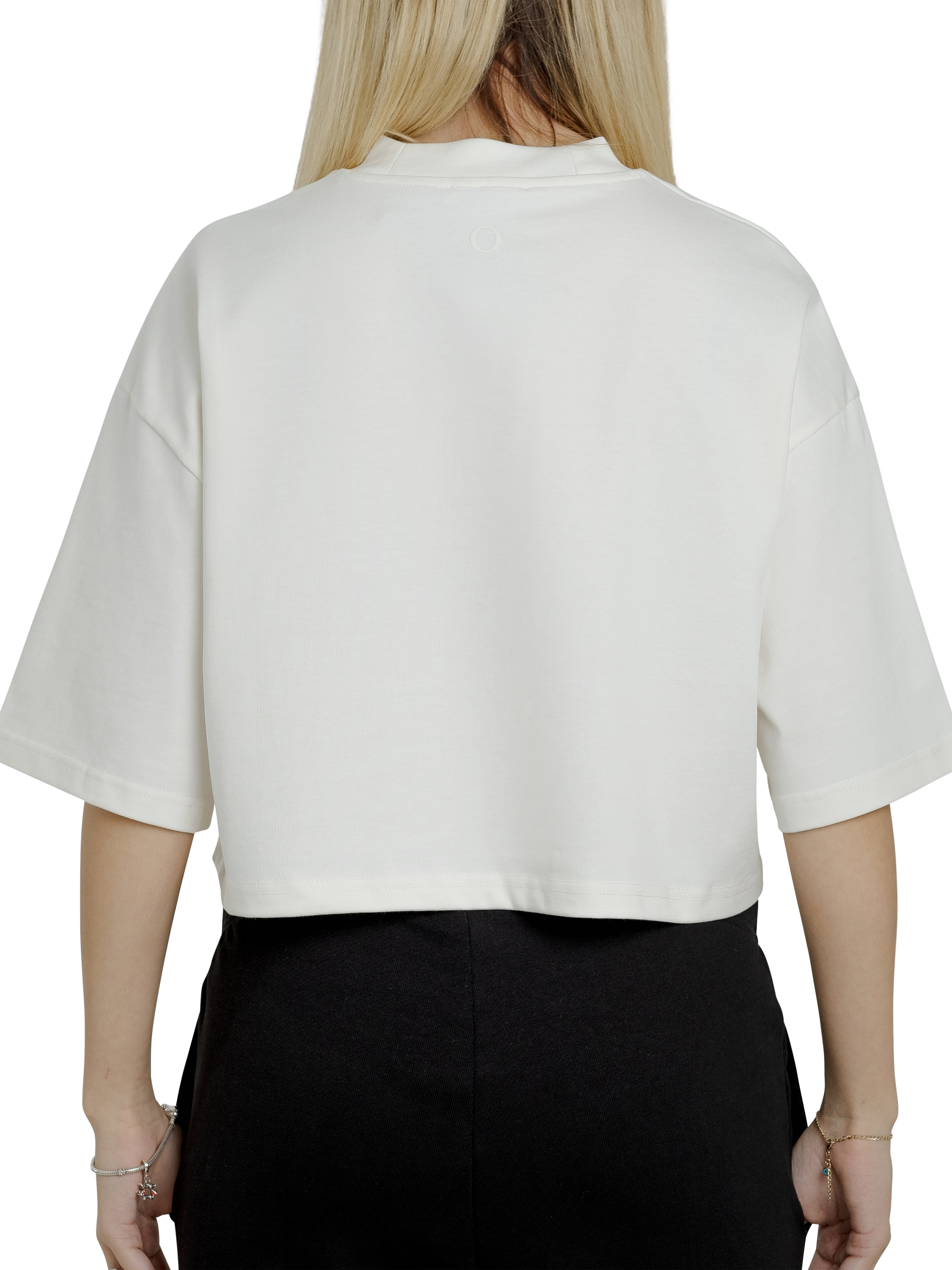 Product image 4 of 5, which shows Ony Cropped Logo T-Shirt, Off White, XS