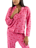 Juicy Couture Estelle & Nolan Crown Long Sleeve Pyjama Set, Pink/Red