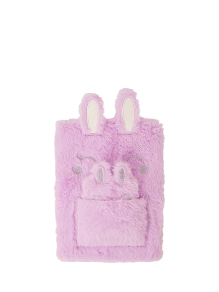 Angels by Accessorize Faux Fur Mummy and Baby Bunny Notebook Set, Lilac